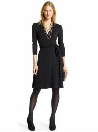 Petite 3/4-sleeve faux-wrap dress