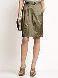 Women: Pleated tulip skirt - Bronzer