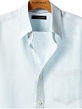 Men: Solid linen shirt - New baby blue
