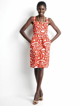 Women's tall: Tall abstract-print dress - Sarong red
