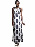 Women: Geometric-print racerback dress - Stardust
