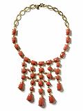 Women: Bold bib necklace - Coral