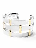 Women: Mixed metal woven cuff - Mixed metals
