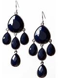 Women: Faceted chandelier earring - Navy
