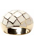 Women: Tiled ring - Ivory