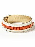 Women: Studded enamel bangle - Coral