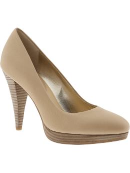 Women: 'Jacky' platform pump - Nude has a soft leather upper.