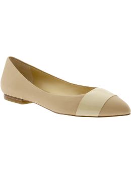 Women: 'Selma' patent strap flat - Nude