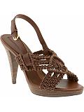 Women: 'Reese' macrame high-heel sandal - Walnut