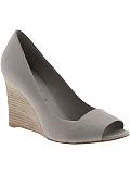 Women: 'Renee' peep-toe wedge - Light grey has a soft leather upper.