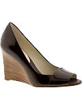 Women: 'Renee' peep-toe wedge - T moro has a patent leather upper.