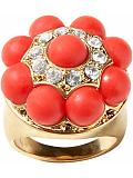 Women: Bright party ring - Coral