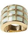 Women: Square-tiled ring - Green