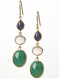 Women: Triple drop earring - Multi color