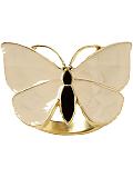 BR Monogram: Enamel butterfly ring - Ivory