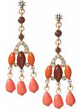 Women: Bright chandelier earring - Coral