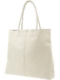 Women: Large leather tote - Chalk