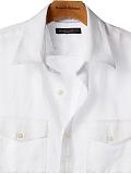 Men: Linen military-inspired shirt - White