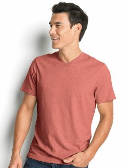 Jersey cotton short sleeve v-neck tee