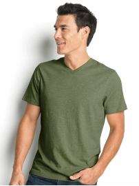 Jersey cotton short sleeve v-neck tee
