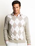 Argyle-front v-neck sweater Argyle-front v-neck sweater