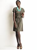 Women: Macrame jersey dress - Gaki brown