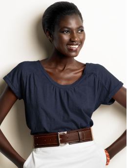 Women's Apparel: Cap-sleeve scoopneck tee: short sleeve tops | Banana Republic :  loose casual cotton shirt