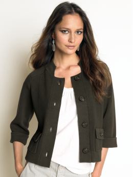 Women: Cotton safari sweater jacket - Brown mantle