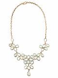 Women: Luxe teardrop bib necklace - Aquamarine