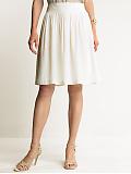 Women: Silk dressy skirt - Sugar cookie white