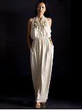 BR Monogram: BR Monogram goddess dress - Sugar cookie white
