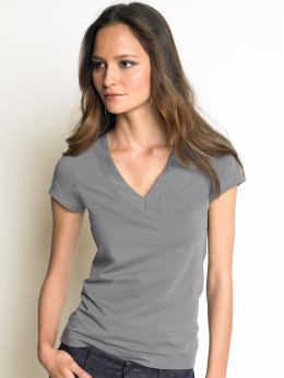 Women: Pima cotton v-neck tee - Urban gray