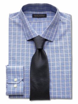 Classic fit non-iron geo-check shirt