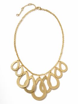 Women: Hammered dewdrop necklace - Gold
