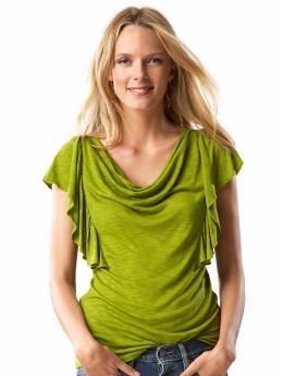 Women: Draped top - Wasabi green