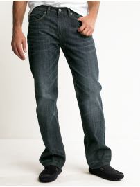 Straight dark-wash jean