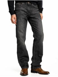 Straight black stonewashed jean