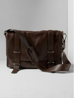 BR Monogram: BR Monogram leather messenger bag - Brown