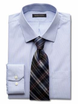 Classic fit non-iron striped shirt