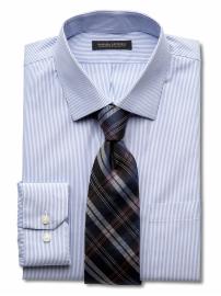 Classic fit non-iron striped shirt