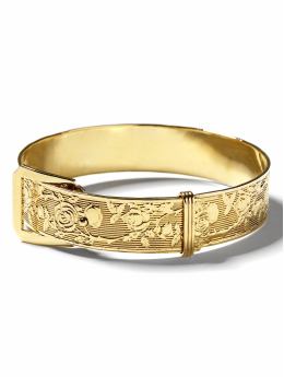 Women: Vintage patterned watchband bracelet - Gold