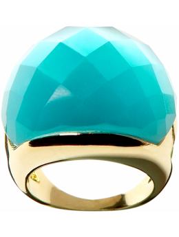 Women: Faceted dome ring - Teal