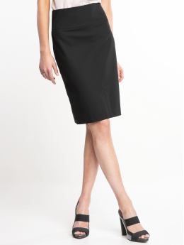 Petite high-waisted lightweight wool skirt