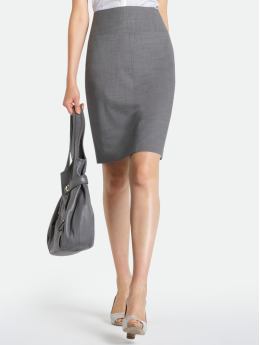 Women's tall: Tall high-waisted lightweight wool skirt - Charcoal