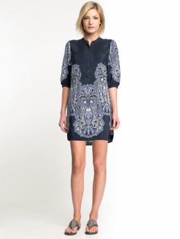Petites: Petite silk paisley dress - True navy