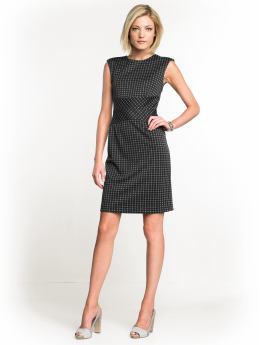 Petites: Petite graphic-print sheath dress - Black