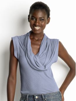Petites: Petite twist draped top - Anchor blue