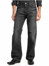 Relaxed faded black jean