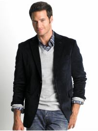 Cotton corduroy two-button blazer