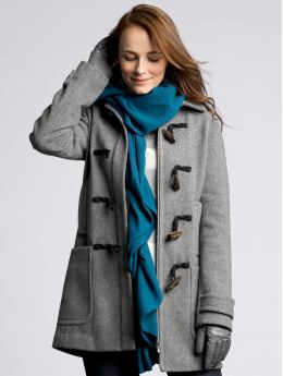 Women: Modern toggle coat - Charcoal gray heather